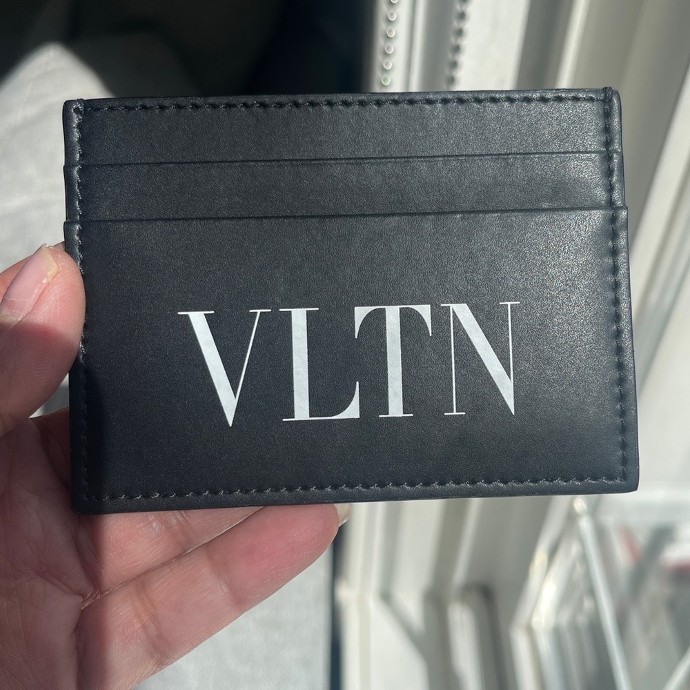 Valentino Garavani Women's VLTN Black Leather Card Case - Picture 4 of 10